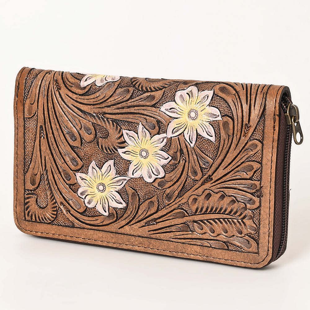 OHLAY Wallet Hand Tooled Genuine Leather Women Bag Western Handbag Purse | Womens Handbags |Leather Belt for Summer
