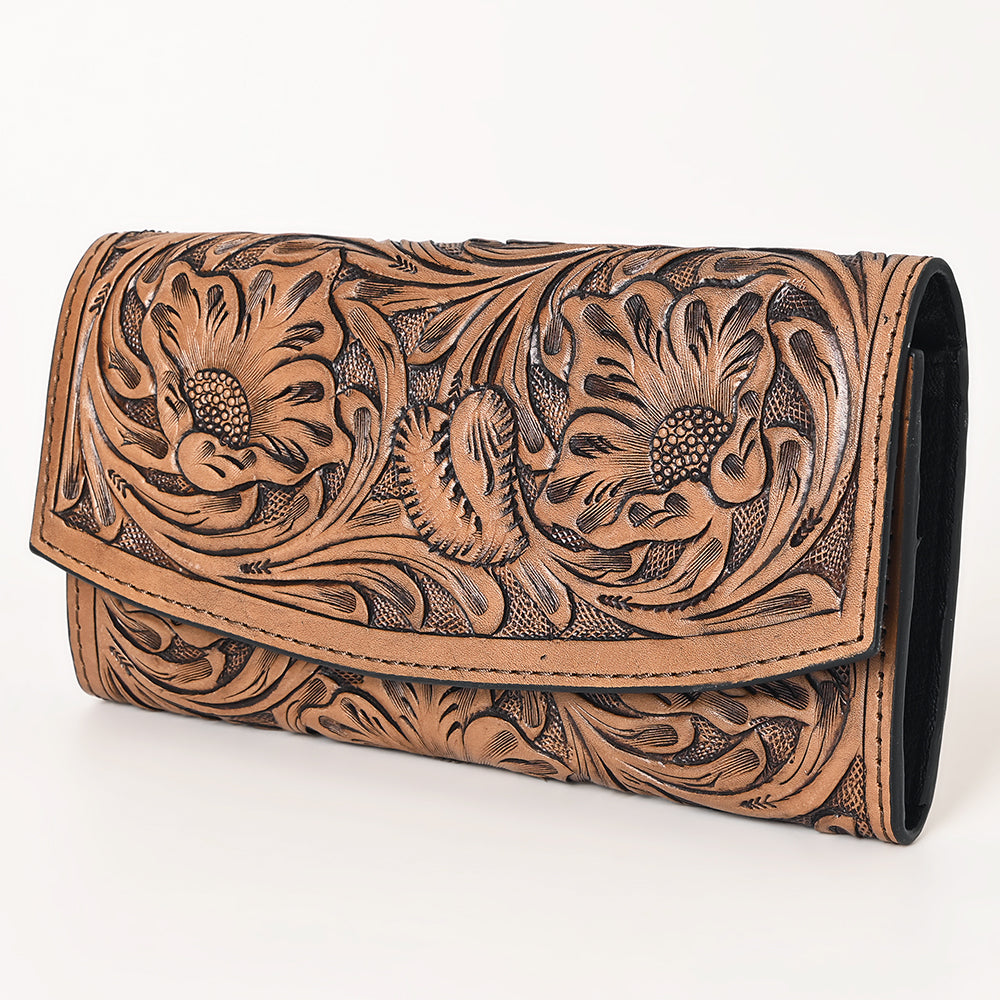 OHLAY Wallet Hand Tooled Genuine Leather Women Bag Western Handbag Purse | Womens Handbags |Leather Belt for Summer
