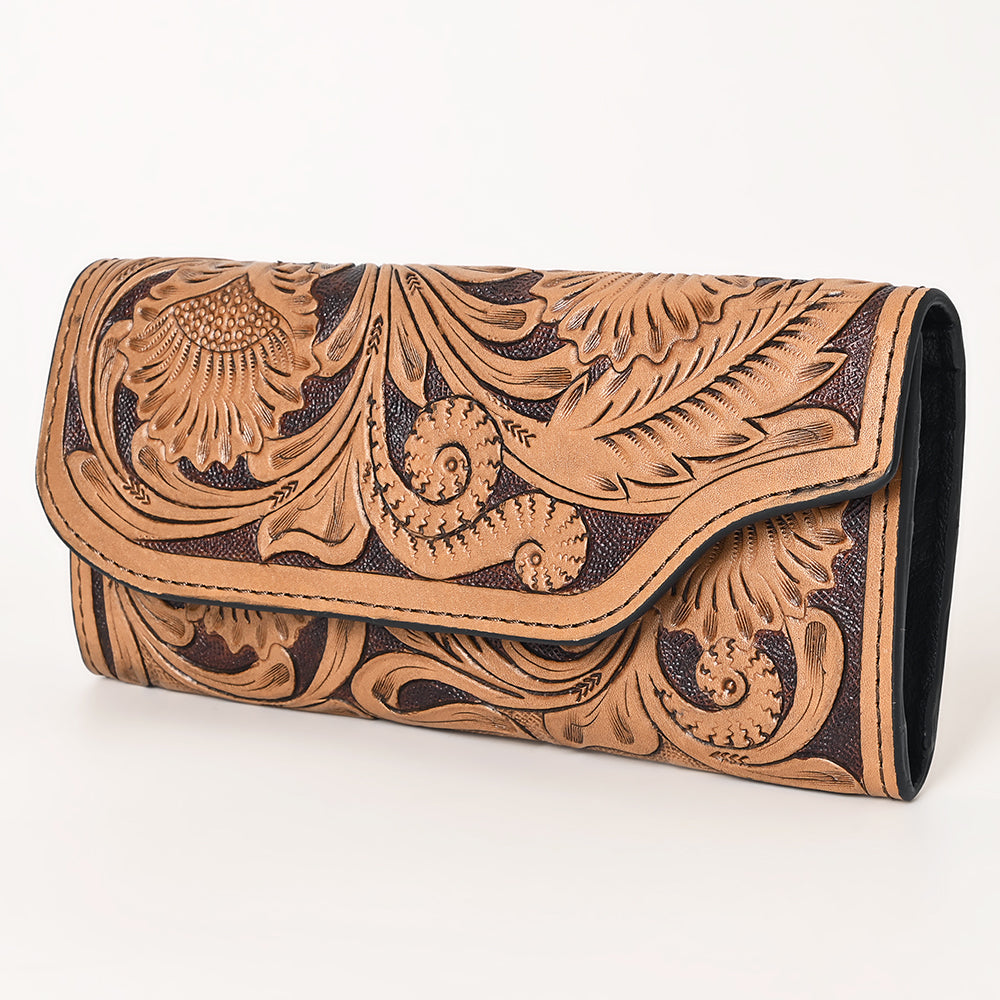 OHLAY Wallet Hand Tooled Genuine Leather Women Bag Western Handbag Purse | Womens Handbags |Leather Belt for Summer