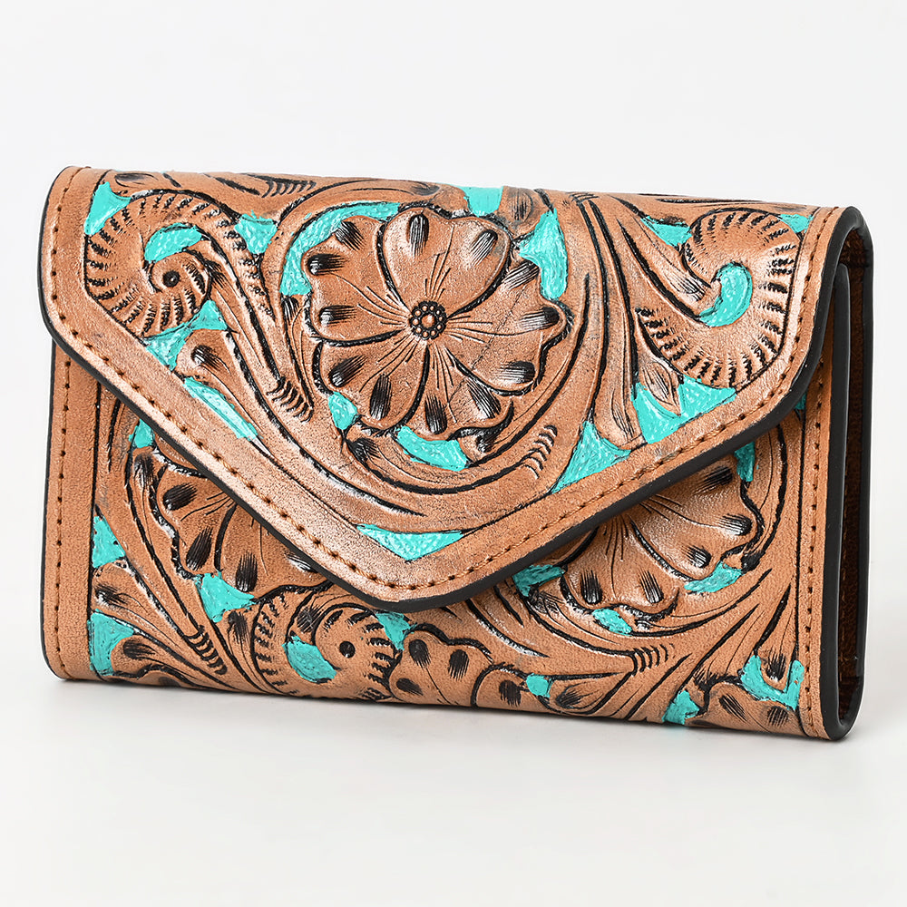 OHLAY Wallet Hand Tooled Genuine Leather Women Bag Western Handbag Purse | Womens Handbags |Leather Belt for Summer