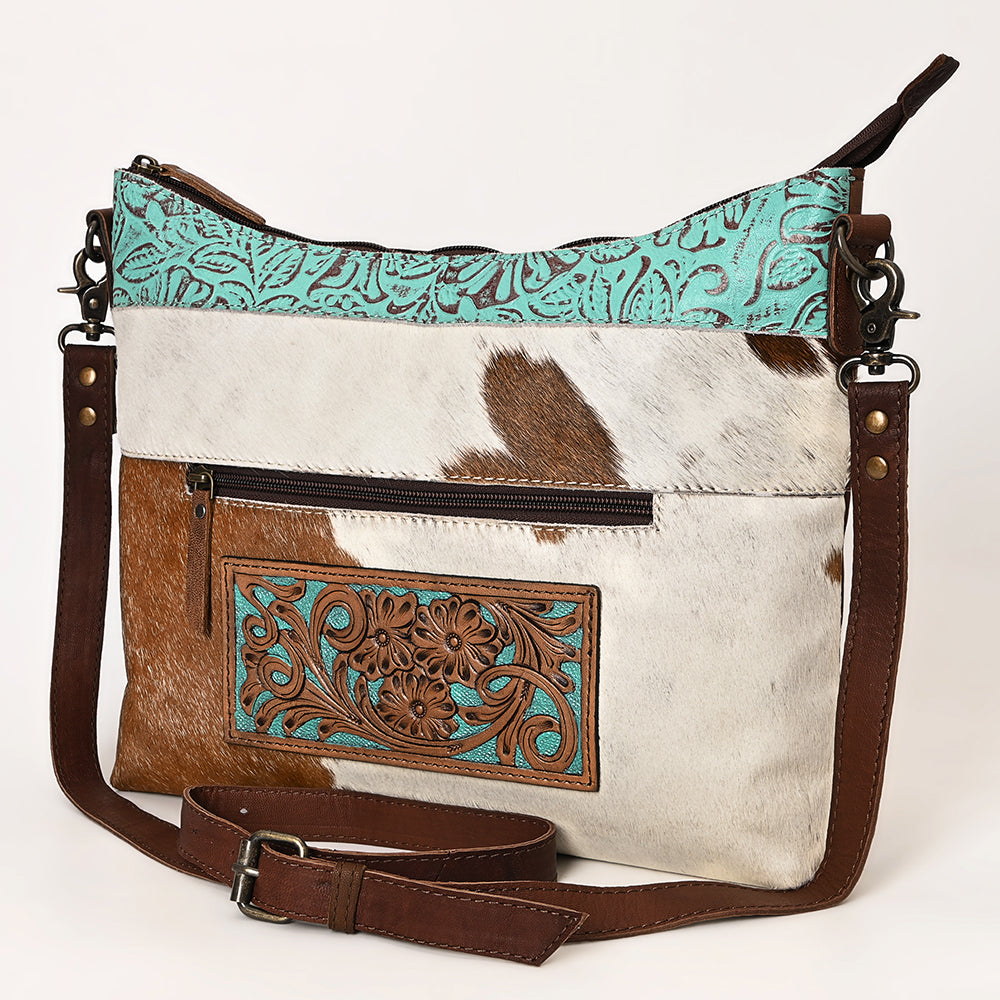 OHLAY Hobo Hand Tooled Embossed Hair-On Genuine Leather Women Bag Western Handbag Purse | Womens Handbags Belt for Summer