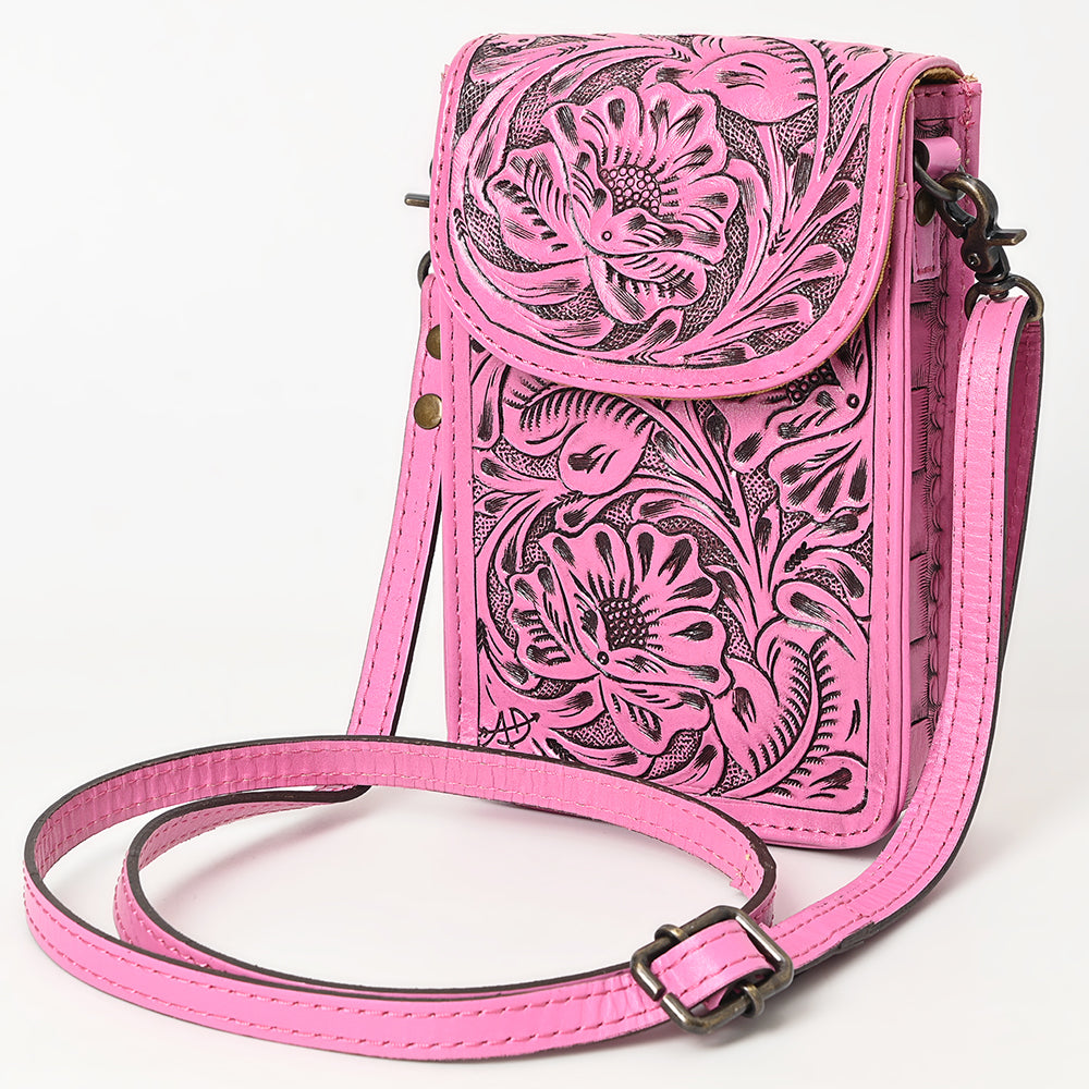 American Darling Cell Phone Holder Hand Tooled Genuine Leather Western Women Bag Purse | Case