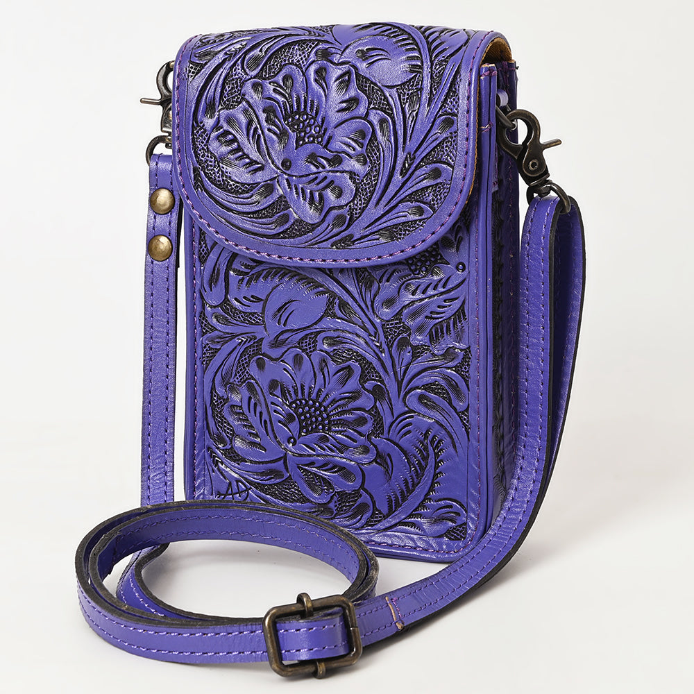 American Darling Cell Phone Holder Hand Tooled Genuine Leather Western Women Bag Purse | Case
