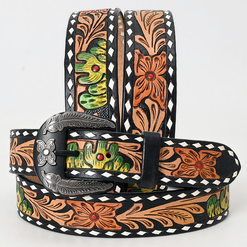 American Darling Belt Beautifully Hand Tooled Leather Unisex | Western Handcrafted
