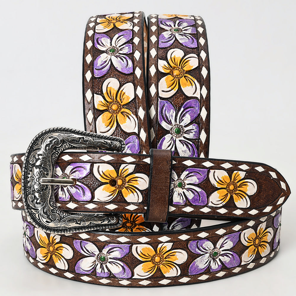American Darling Belt Beautifully Hand Tooled Leather Unisex | Western Handcrafted