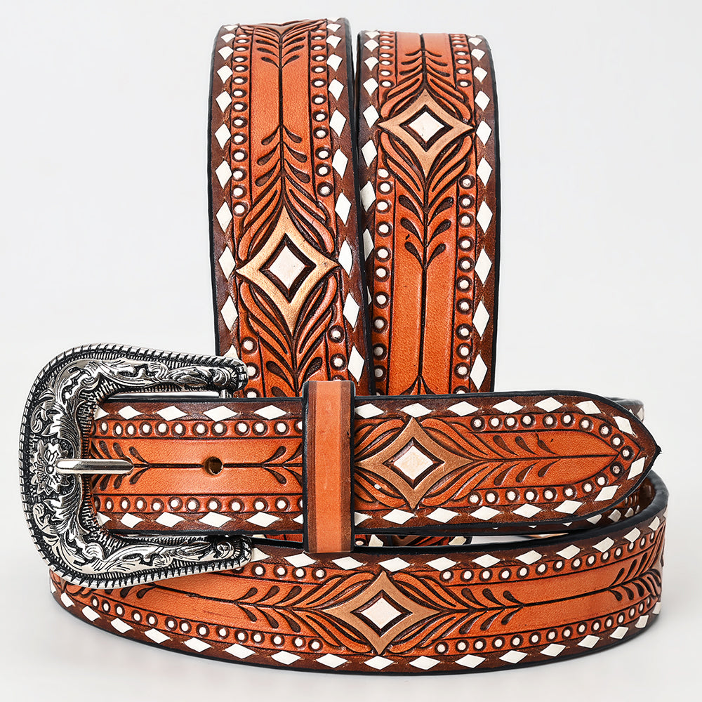 American Darling Belt Beautifully Hand Tooled Leather Unisex | Western Handcrafted