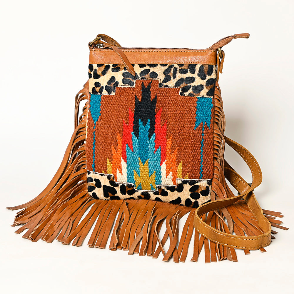 OHLAY Hobo Upcycled Wool Hair-On Genuine Leather Women Bag Western Handbag Purse | Womens Handbags Belt for Summer