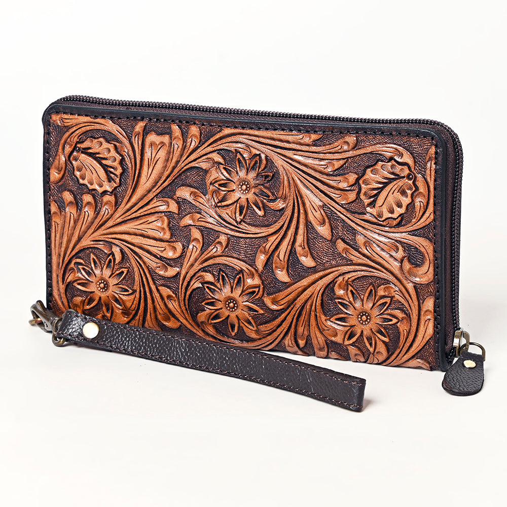 OHLAY Clutch Hand Tooled Genuine Leather Women Bag Western Handbag Purse | Purses for Cute