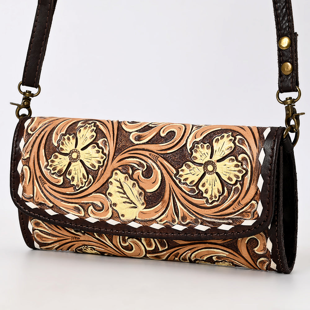 American Darling Clutch Hand Tooled Genuine Leather Women Bag Western Handbag Purse