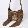 American Darling Fringed Hobo Bag Genuine Leather Hand Tooled Floral Carved Buck Stitched Western Purse YKK Zipper