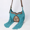 American Darling Fringed Hobo Bag Genuine Leather Hand Tooled Floral Carved Buck Stitched Western Purse YKK Zipper