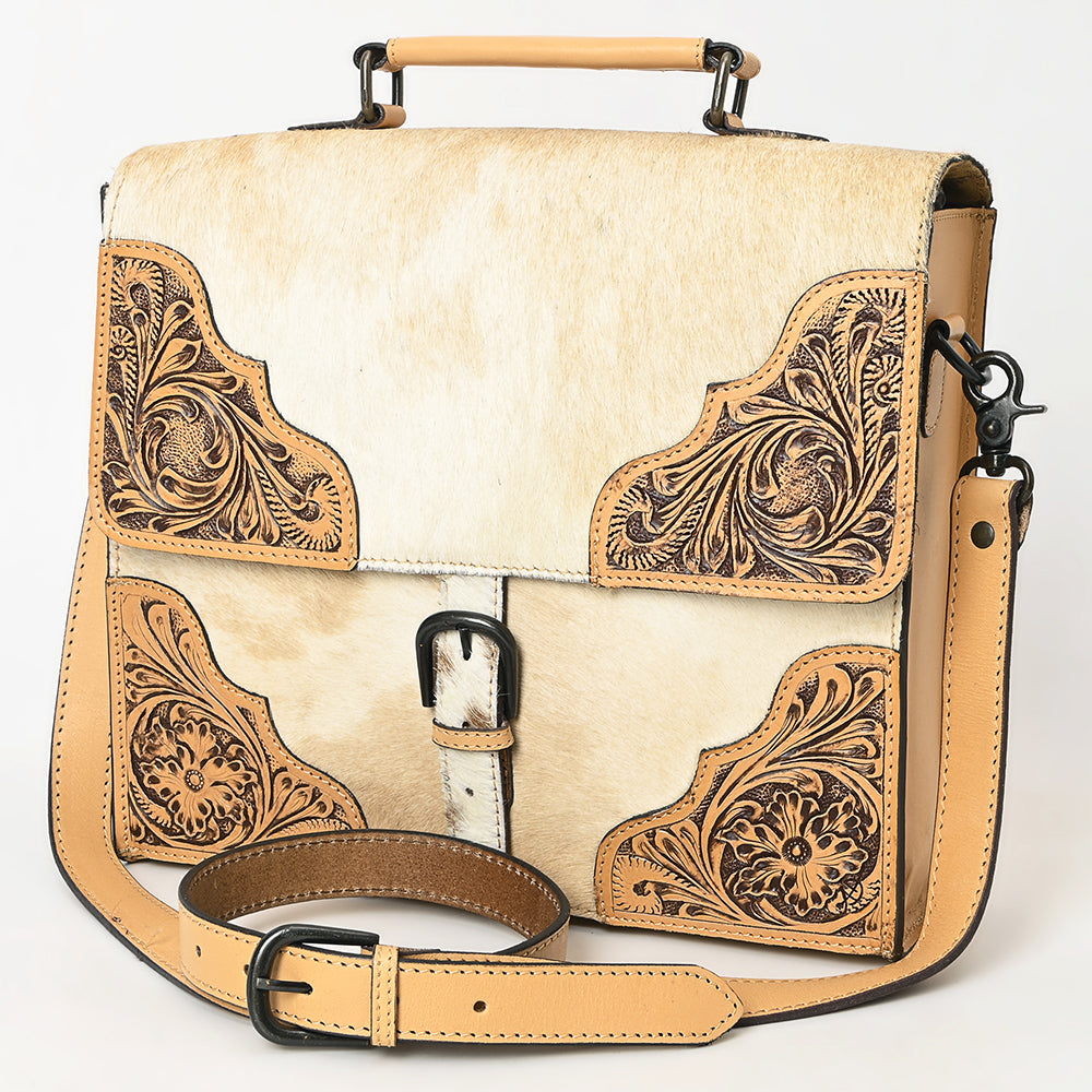 American Darling Briefcase Hand Tooled Hair on Genuine Leather Western Women Bag Handbag Purse | Travel Bags College Casual