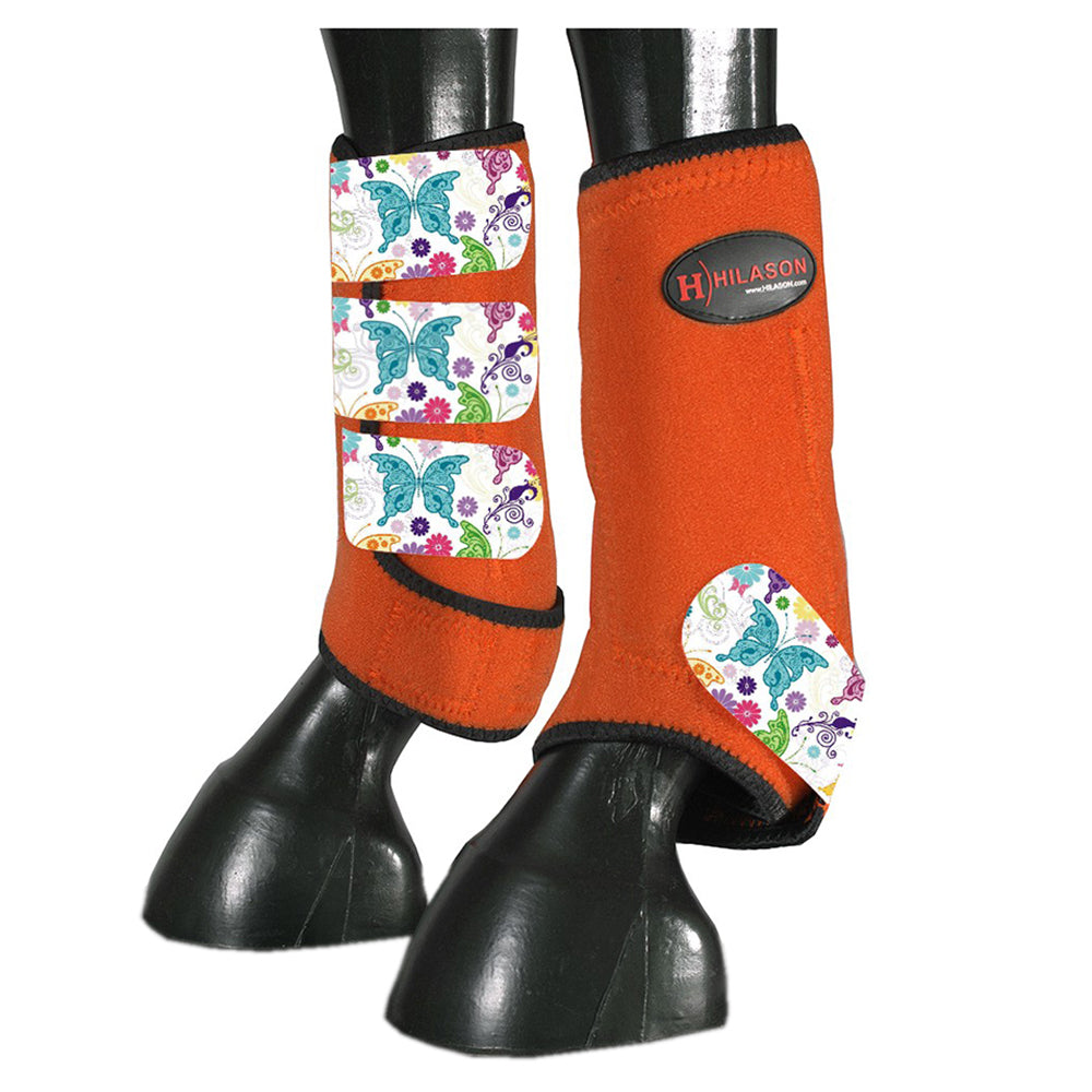 HILASON L M S Horse Rear Hind Leg Sport Boots Printed