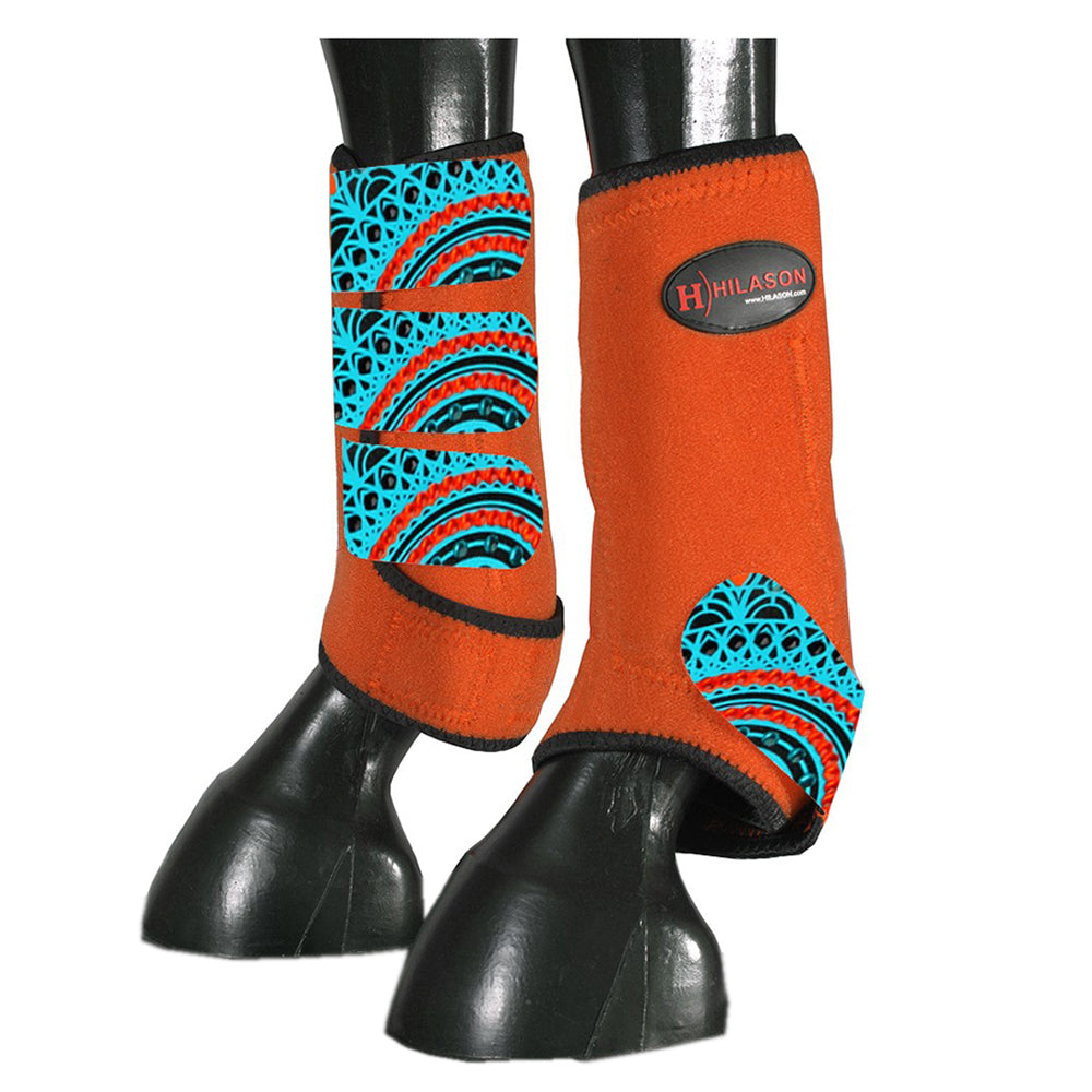 HILASON L M S Horse Rear Hind Leg Sport Boots Printed