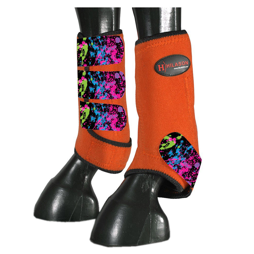 HILASON L M S Horse Rear Hind Leg Sport Boots Printed