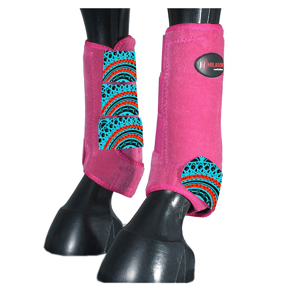HILASON L M S Horse Rear Hind Leg Sport Boots Printed Hind Rear Leg Boots