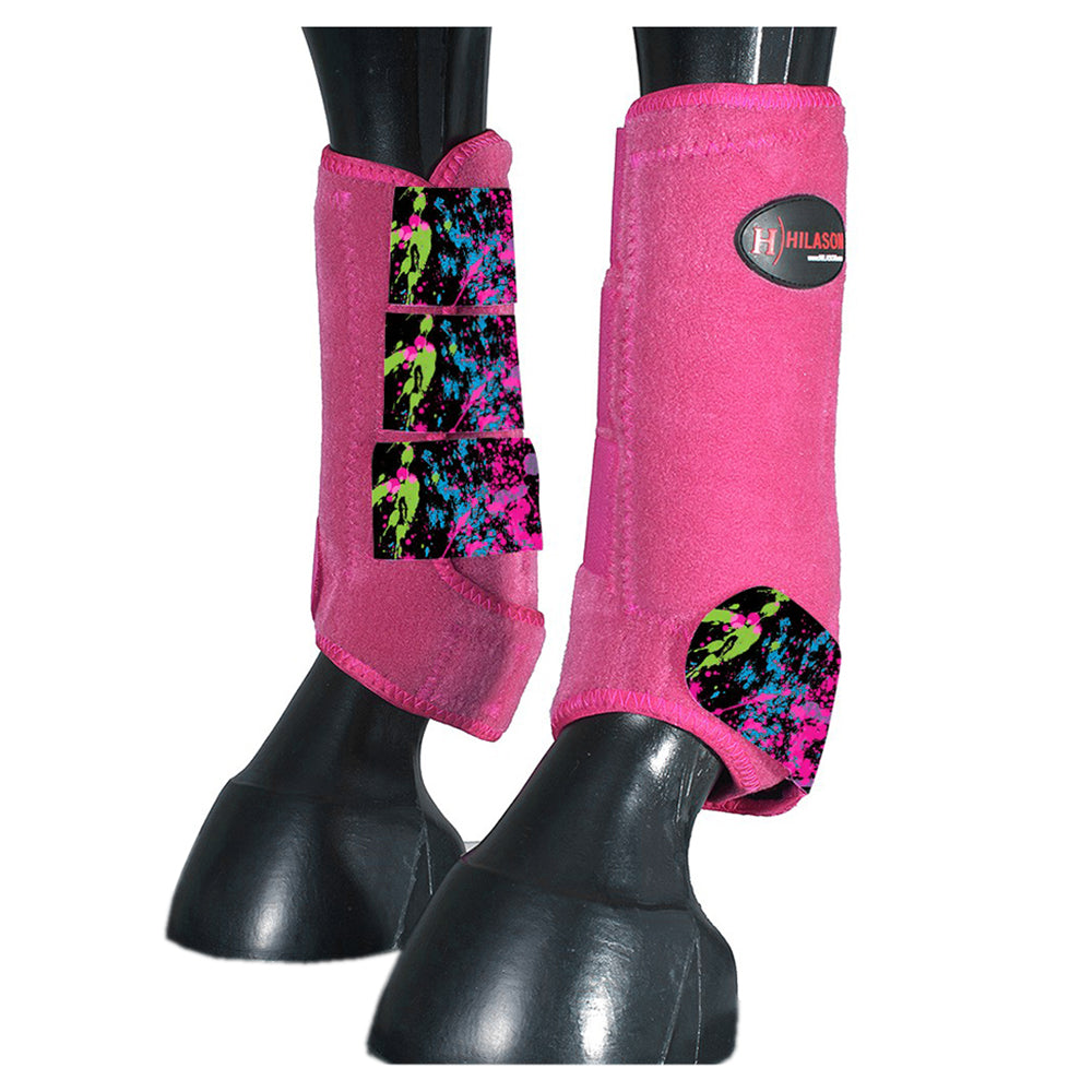 HILASON L M S Horse Rear Hind Leg Sport Boots Printed Hind Rear Leg Boots