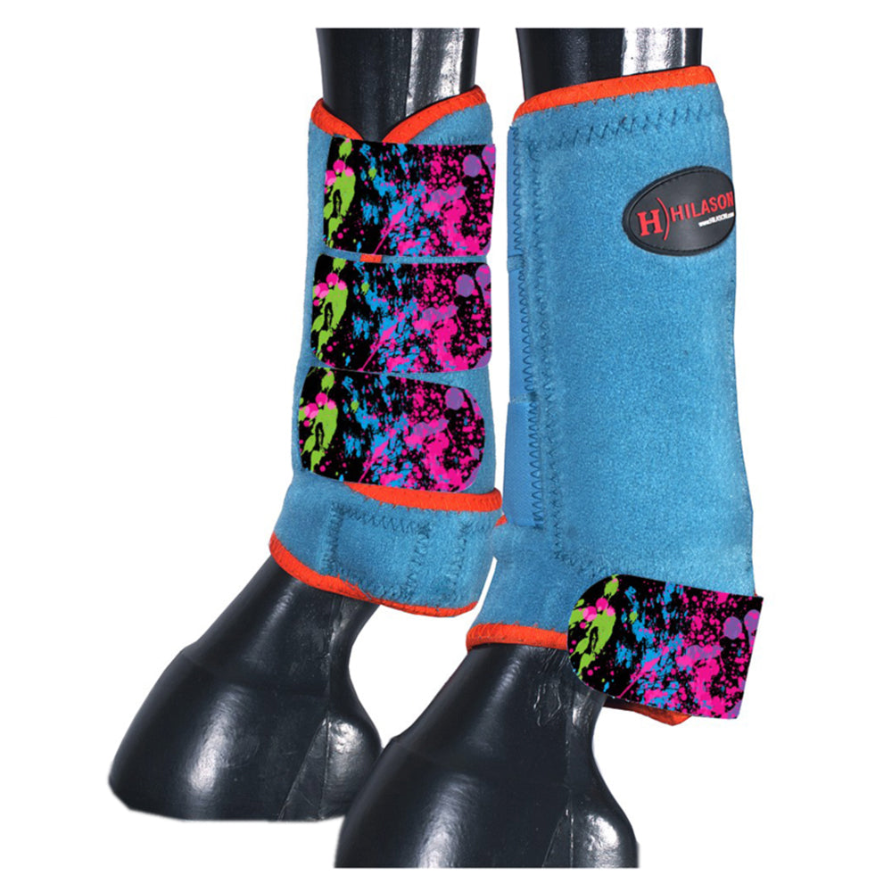 HILASON L M S Horse Rear Hind Leg Sport Boots Printed