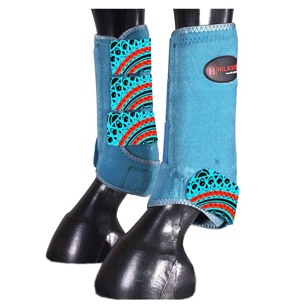 HILASON L M S Horse Rear Hind Leg Sport Boots Printed
