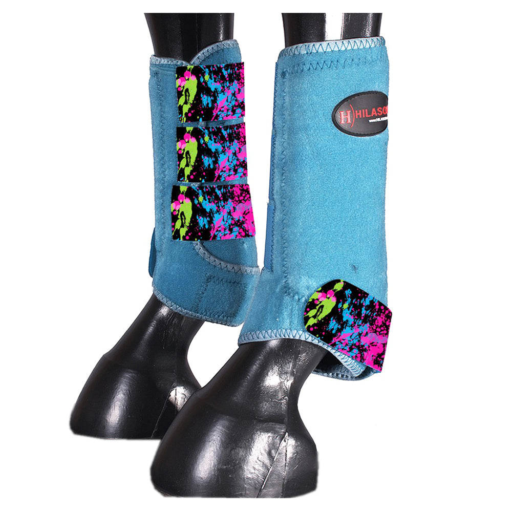 HILASON L M S Horse Rear Hind Leg Sport Boots Printed