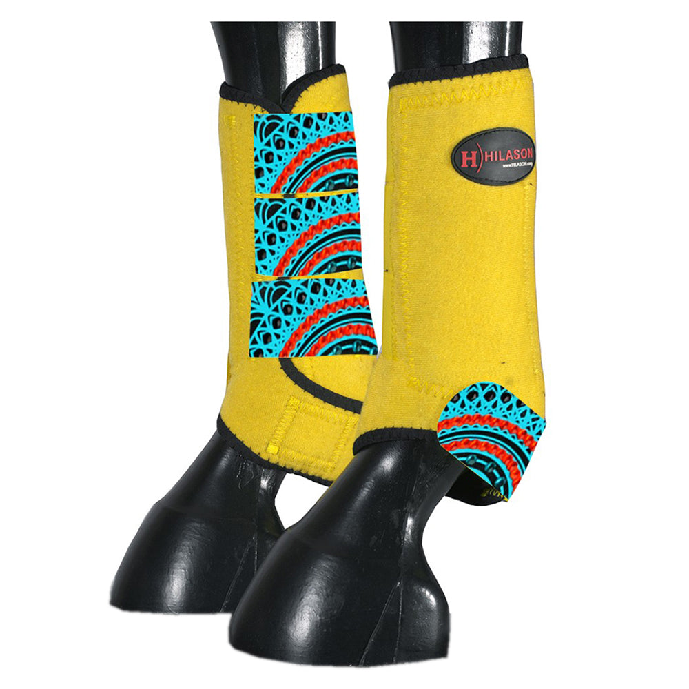 HILASON L M S Horse Rear Hind Leg Sport Boots Printed Hind Rear Leg Boots