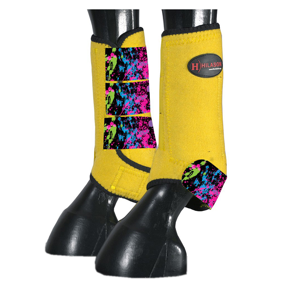 HILASON L M S Horse Rear Hind Leg Sport Boots Printed Hind Rear Leg Boots