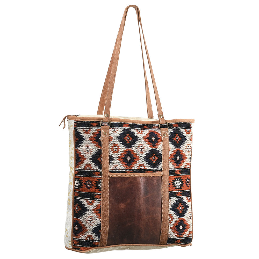 OHLAY OHV269 TOTE Upcycled Wool Canvas Hair-on Genuine Leather women bag western handbag purse