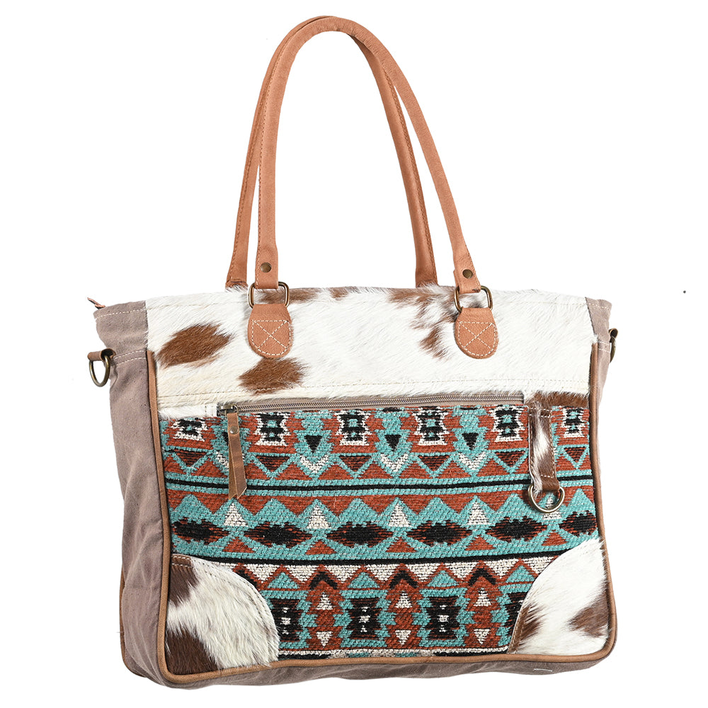 OHLAY OHV273 TOTE Upcycled Wool Canvas Hair-on Genuine Leather women bag western handbag purse