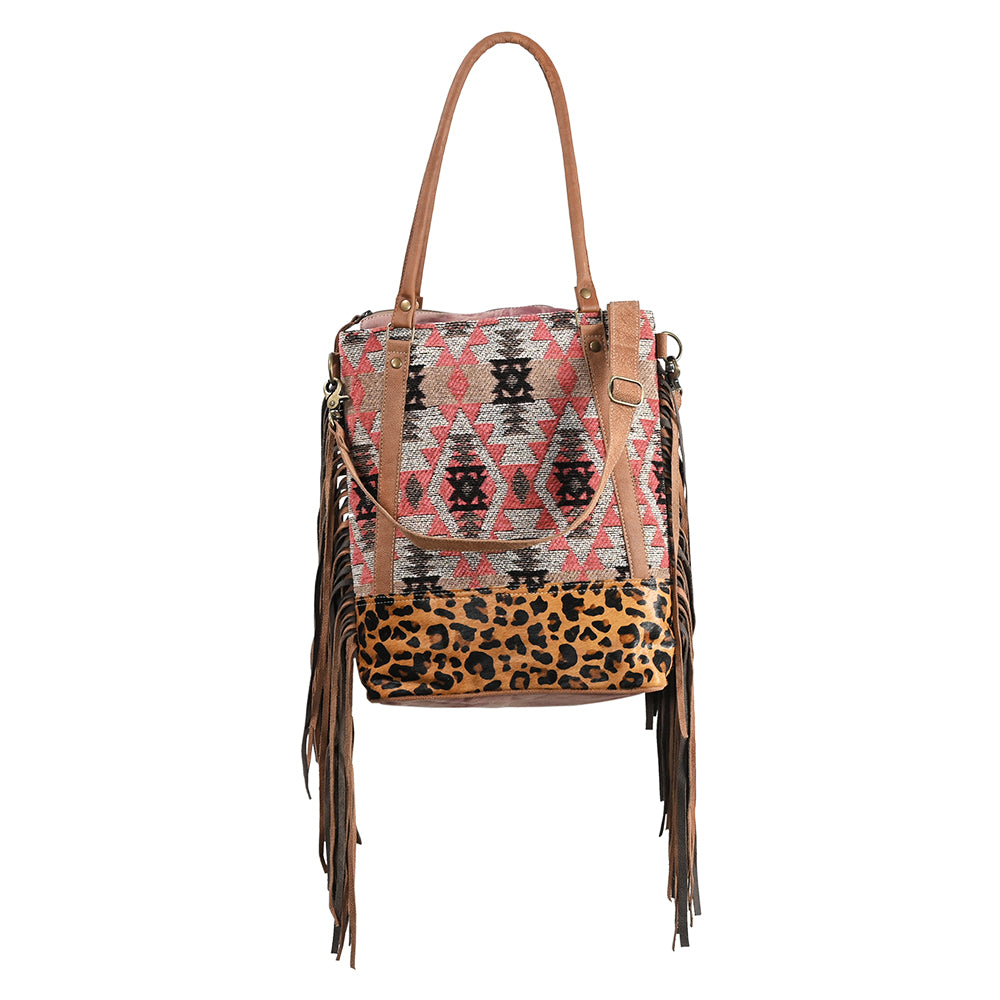 OHLAY OHV275 TOTE Upcycled Wool Canvas Hair-on Genuine Leather women bag western handbag purse