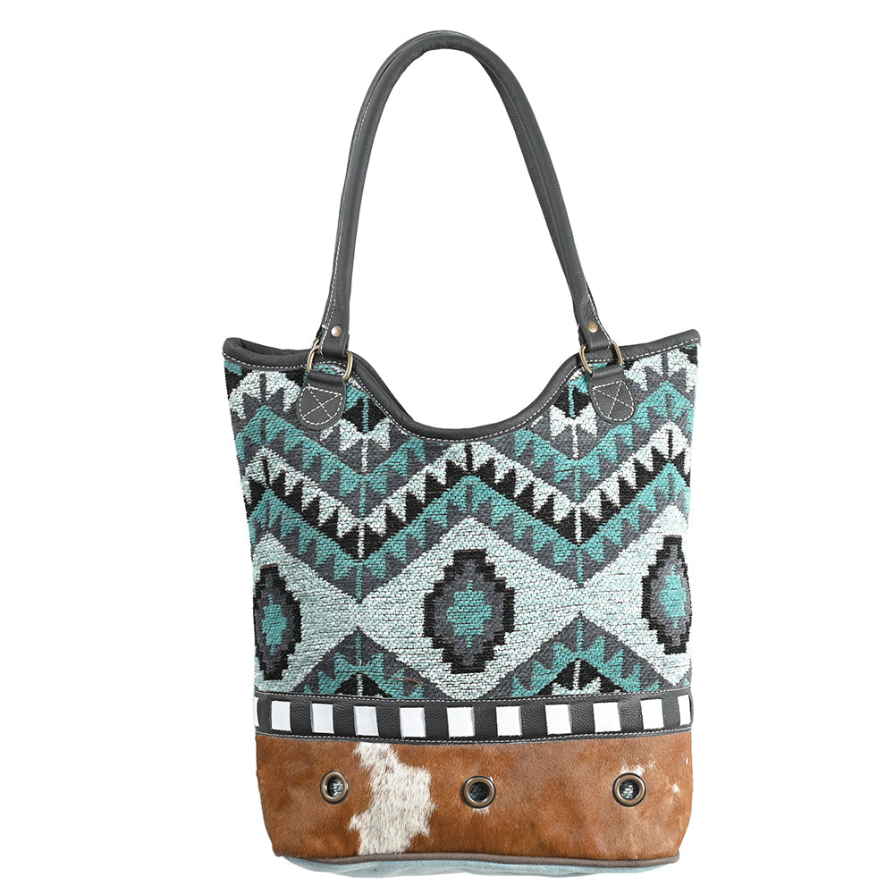 OHLAY OHV279 TOTE Upcycled Wool Canvas Hair-on Genuine Leather women bag western handbag purse