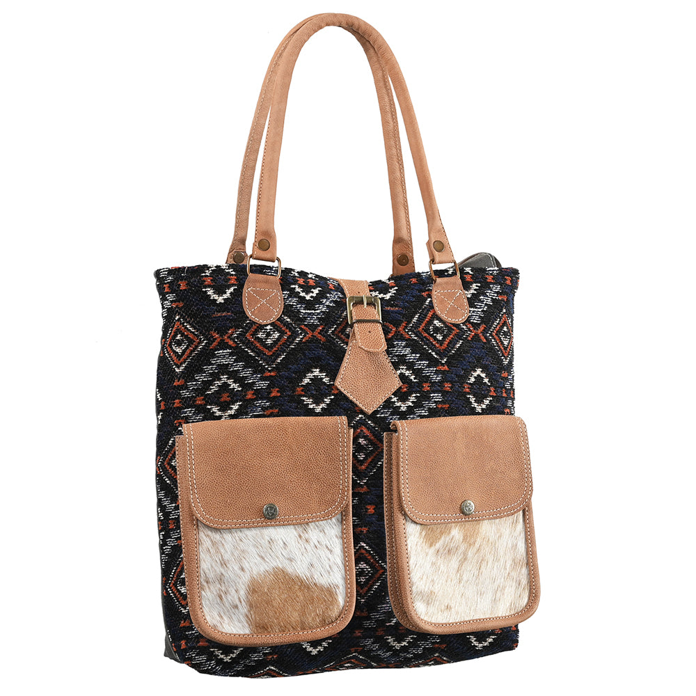 OHLAY OHV284 TOTE Upcycled Wool Canvas Hair-on Genuine Leather women bag western handbag purse