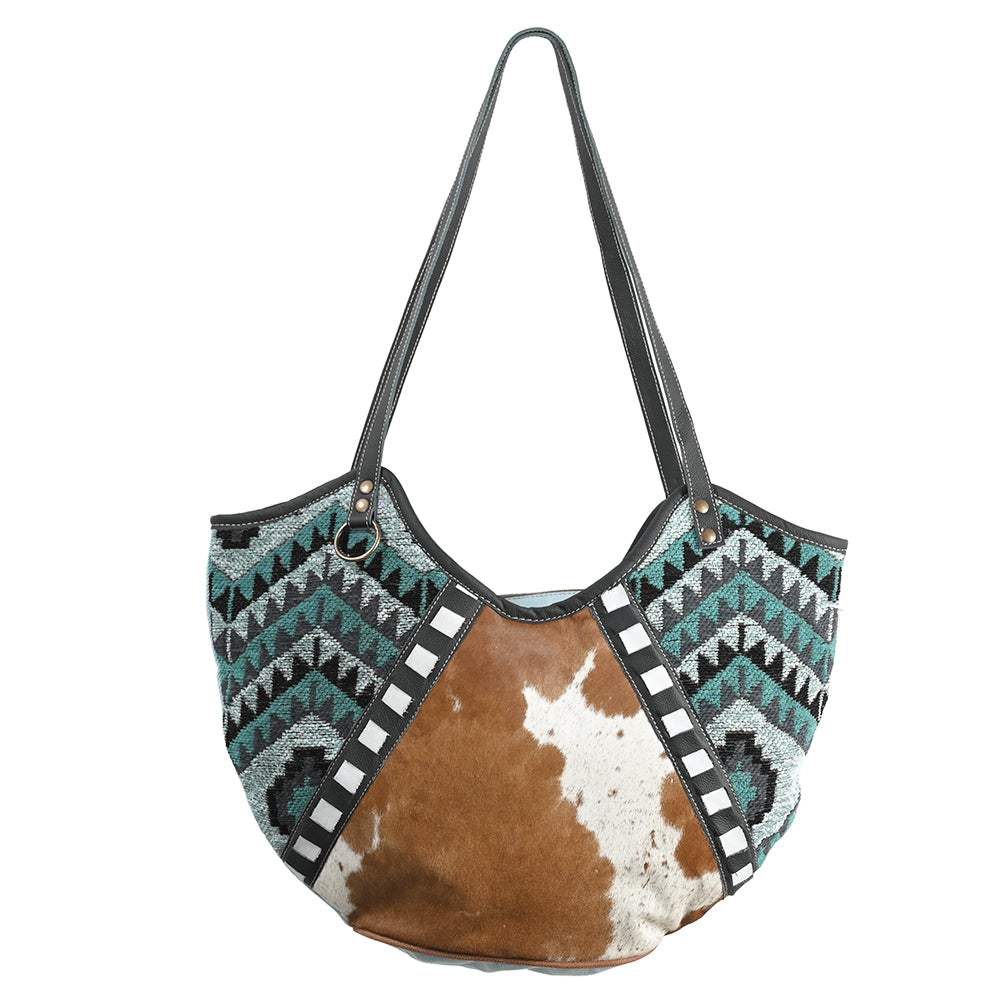 OHLAY OHV286 TOTE Upcycled Wool Canvas Hair-on Genuine Leather women bag western handbag purse