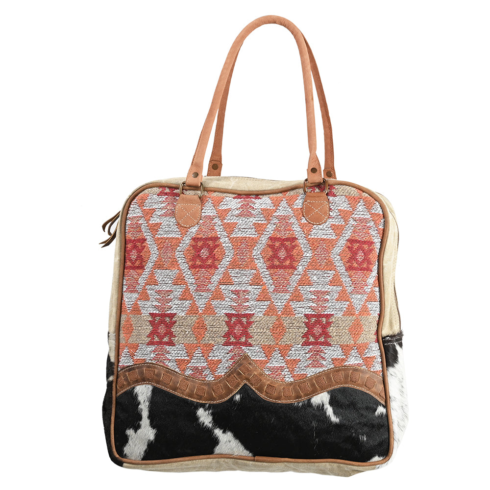 OHLAY OHV291 TOTE Upcycled Wool Canvas Hair-on Genuine Leather women bag western handbag purse