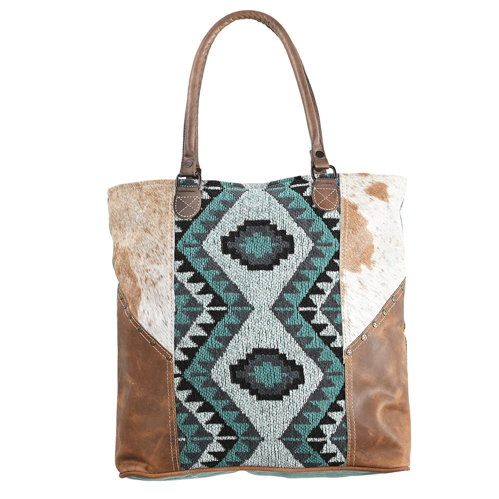 OHLAY OHV297 TOTE Upcycled Wool Canvas Hair-on Genuine Leather women bag western handbag purse