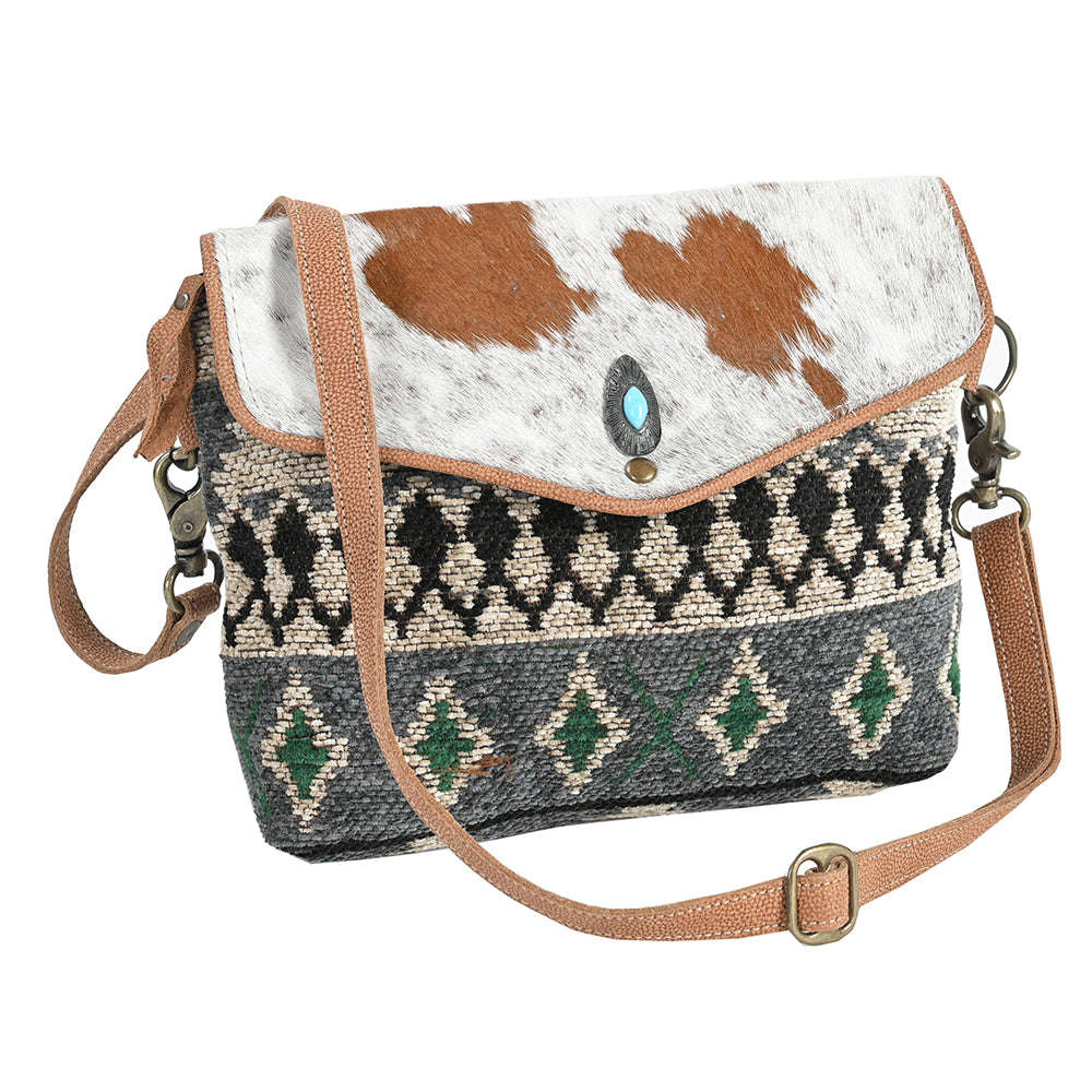 Ohlay Bags OHV319 Envelope Upcycled Wool Hair-On Genuine Leather Women Bag Western Handbag Purse