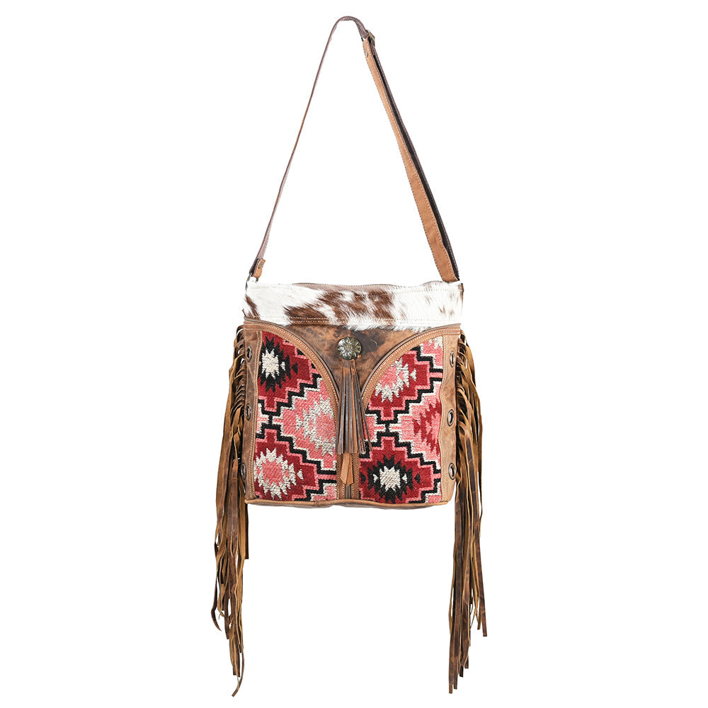 OHLAY OHV327 Cross Body Upcycled Wool Upcycled Canvas Hair-On Genuine Leather women bag western handbag purse