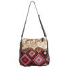 OHLAY Cross Body Upcycled Wool Canvas Hair-On Genuine Leather Women Bag Western Handbag Purse Womens Handbags Belt for Summer