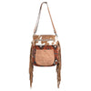 OHLAY Cross Body Upcycled Wool Canvas Hair-On Genuine Leather Women Bag Western Handbag Purse Womens Handbags Belt for Summer