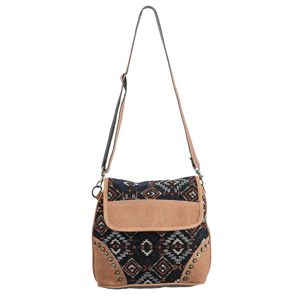 OHLAY OHV363 Cross Body Upcycled Wool Upcycled Canvas Genuine Leather women bag western handbag purse