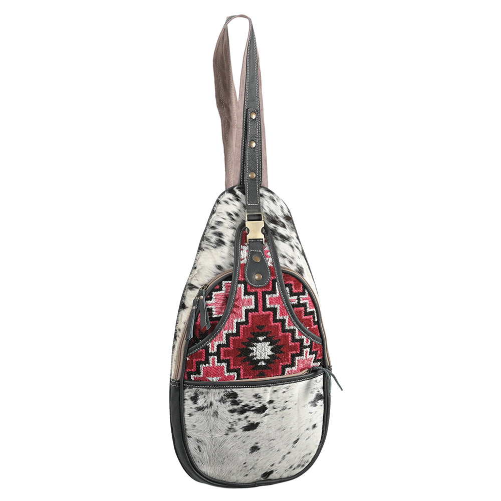 OHLAY OHV373 Backpack Upcycled Wool Canvas Hair-On Genuine Leather women bag western handbag purse