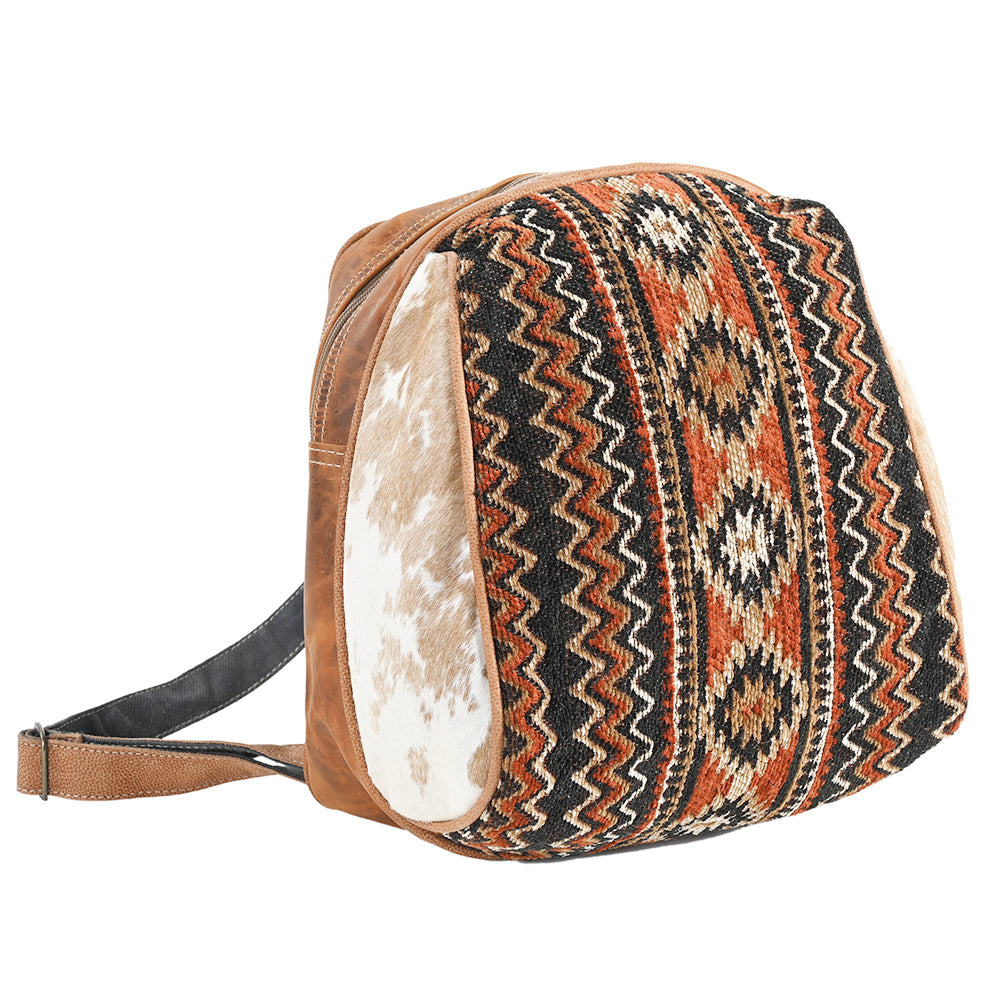 OHLAY OHV376 Backpack Upcycled Wool Canvas Hair-On Genuine Leather women bag western handbag purse