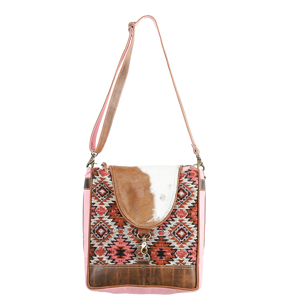 OHLAY OHV383 Cross Body Upcycled Wool Canvas Hair-On Genuine Leather women bag western handbag purse