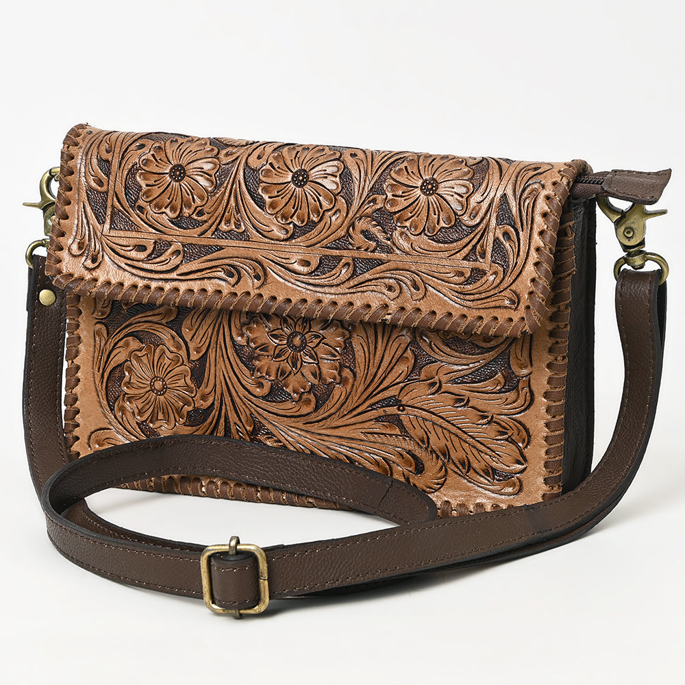 OHA119A Ohlay Western Genuine Leather Hand Tooled Women Crossbody Bags