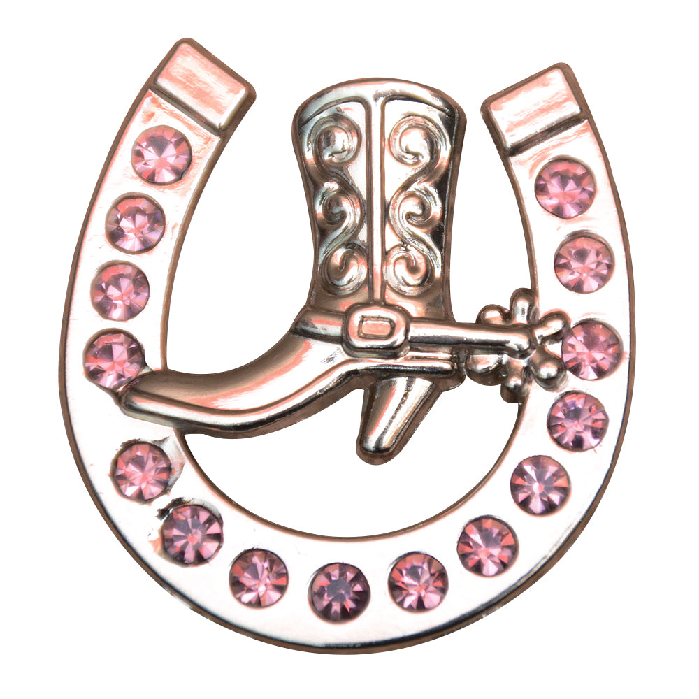 HILASON Western Screw Back Concho Amethyst Horseshoe Boots Crystals Light Color | Bridle Conchos Slotted