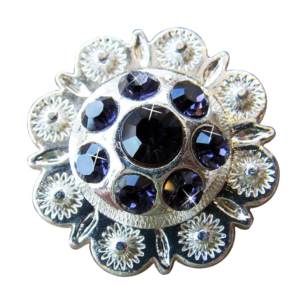 HILASON Western Screw Back Concho Purple Berry Crystals Cowgirl 1 Inch Iris Color | Bridle Conchos Slotted