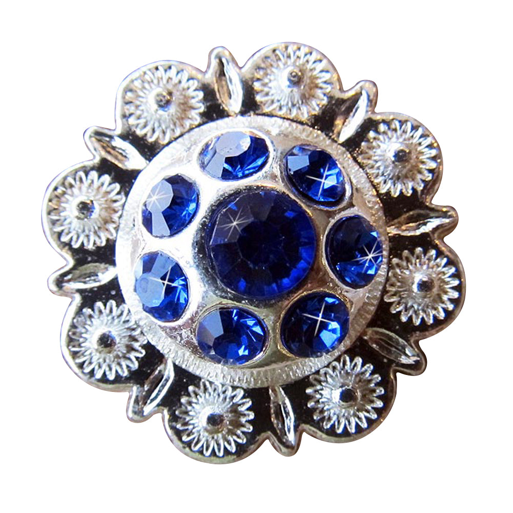HILASON Western Screw Back Concho Sapphire Berry Crystals Cowgirl color | Bridle Conchos Slotted