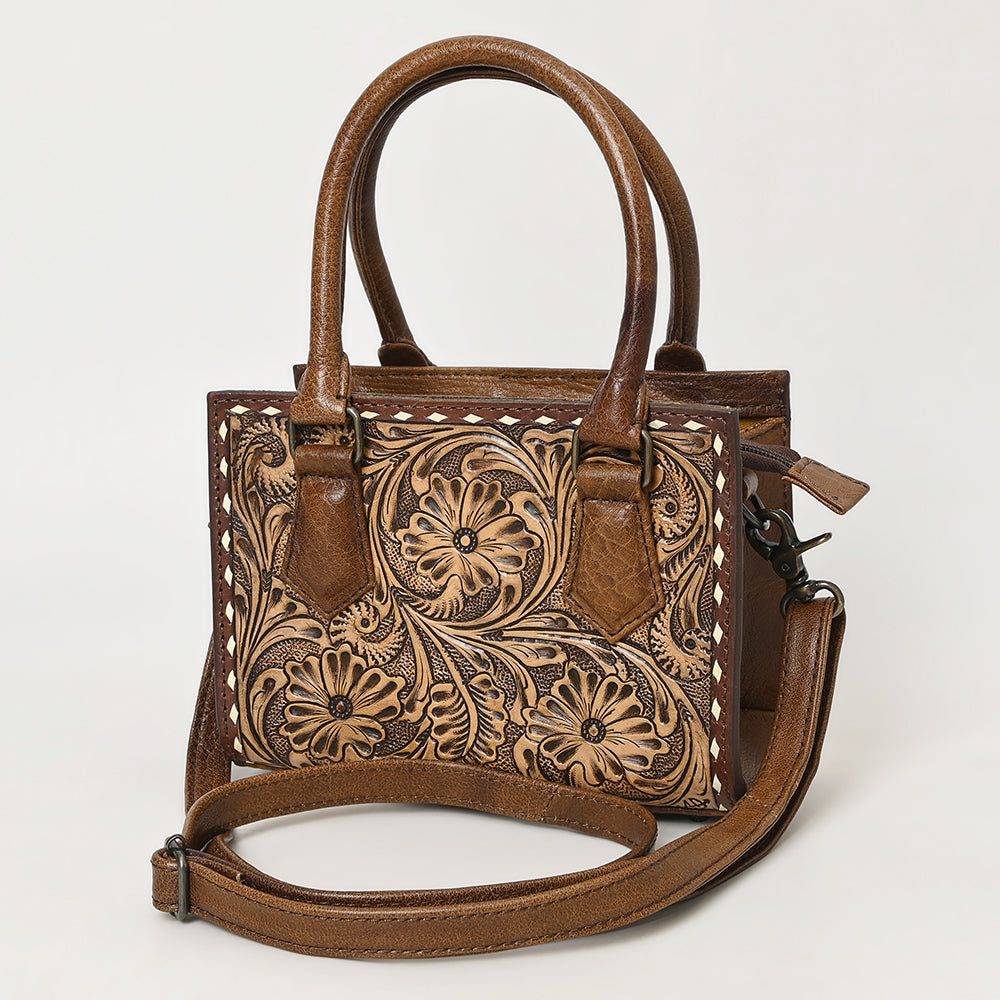 American Darling Women's Tote Bag Hand-Tooled Genuine Leather Handbag and Ladies Purse
