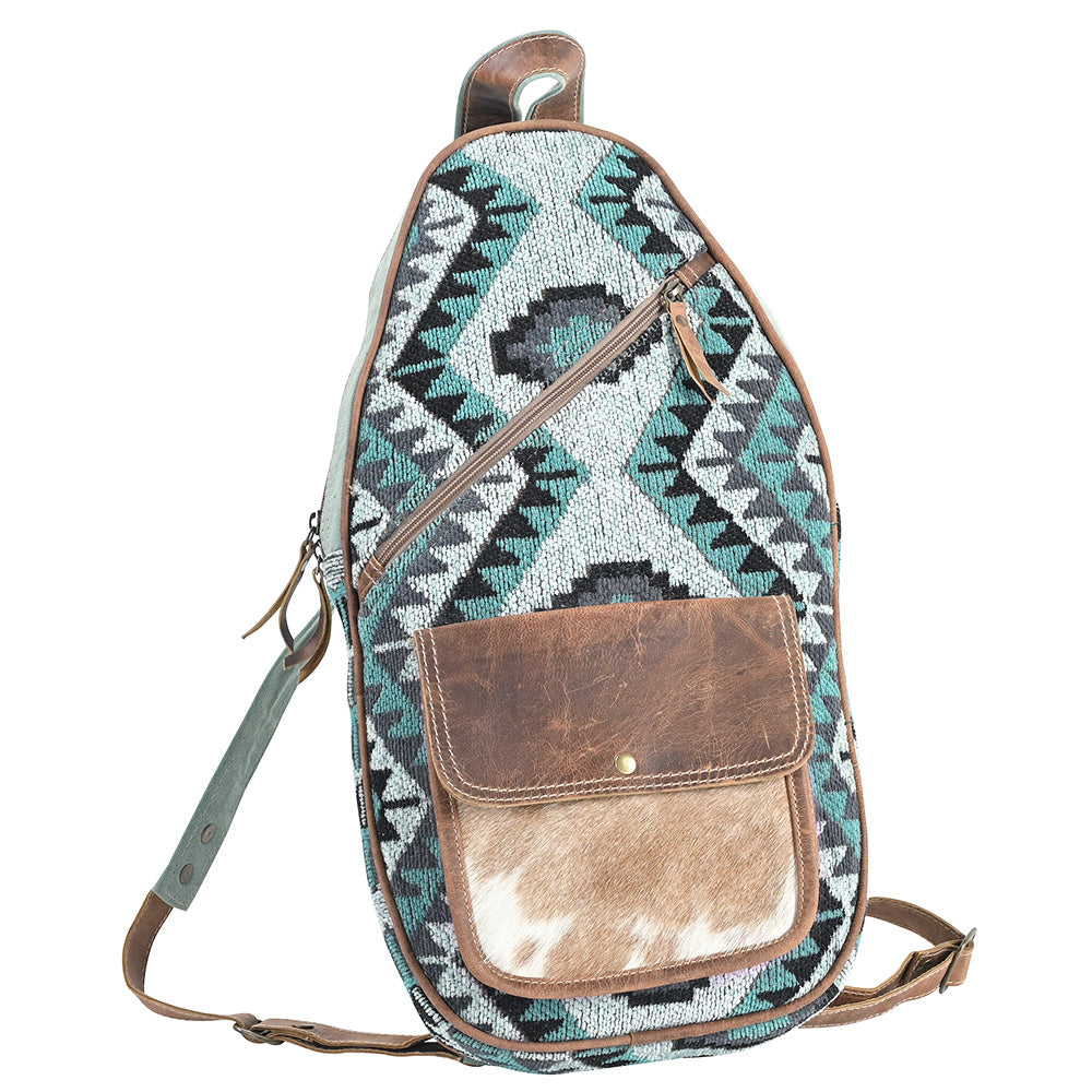 OHLAY OHV390 Backpack Upcycled Wool Canvas Hair-On Genuine Leather women bag western handbag purse