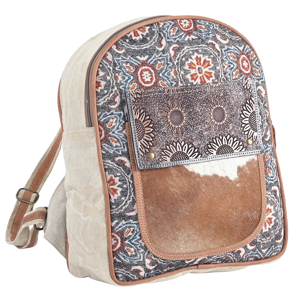 OHLAY OHV398 Backpack Upcycled Canvas Hair-On Genuine Leather women bag western handbag purse