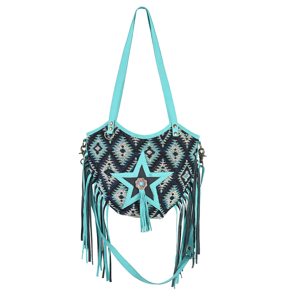 OHLAY OHV407 TOTE Upcycled Wool Genuine Leather women bag western handbag purse